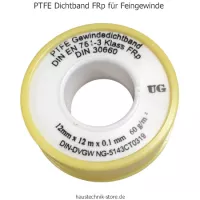 PTFE Dichtband FRp für Feingewinde zur Abdichtung von Gewindeverbindungen