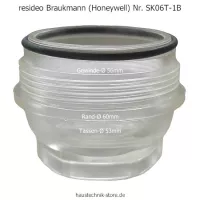 Resideo Braukmann Honeywell Klarsicht-Siebtasse SK06T-1B DN 25 neu, Tassen-Ø 60mm