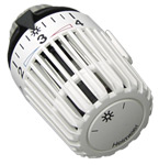 Heimeier Thermostat-Kopf K mit eingebautem F�hler, mit Sparclips, mit Frostschutzstellung. (Farbe wei�)