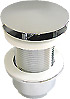 Design Ablaufventil 1 1/4 Zoll, Messing verchromt. Ventil immer ge�ffnet, f�r Waschbecken ohne �berlauf.
