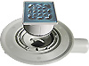 Viega Advantix-Badablauf flaches Modell 4935.1 Art.-Nr.: 557 119, mit Edelstahlrost 100 x 100 mm.