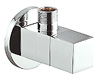 Design Eckventil eckig verchromt 1/2 Zoll x 3/8 Zoll mit keramischem Innenoberteil