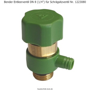 Bender Entleerventil DN 8 (1/4 Zoll) Nr. 1223080 für Schrägsitzventil