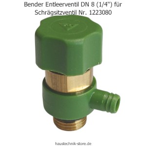 Bender Entleerventil DN 8 (1/4 Zoll) Nr. 1223080 für Schrägsitzventil