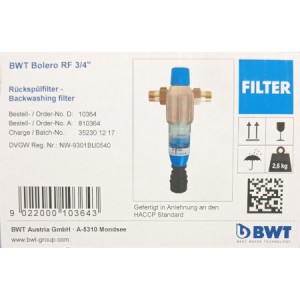 BWT Bolero Nr. 10364 Rückspülfilter RF Größe DN 20 (3/4 Zoll) 810364