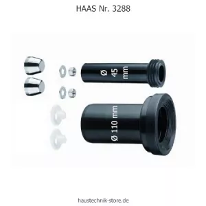 HAAS Nr. 3288 WC-Anschlussgarnitur mit Anschlussstutzen Ø 110 mm, Länge 180 mm