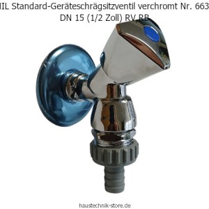 NIL Standard-Geräteschrägsitzventil verchromt Nr. 6631 DN 15 (1/2 Zoll) RV,RB
