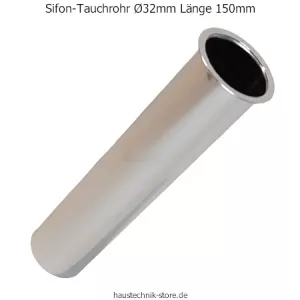 Sifon-Tauchrohr Messing verchromt Ø 32 mm Länge 150 mm