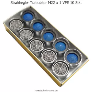 Strahlregler Turbulator mit Luftansaugung M 22 x 1 IG, 10er-Packung