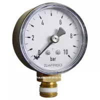 Manometer Nr. 63123 radial DN 8 (1/4 Zoll) unten 0 bis 10 bar Ø 50mm