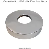 Spezial Ablauf-Sifonrosetten, Höhe 20 mm, extra groß Ø ca. 90 mm, verchromt